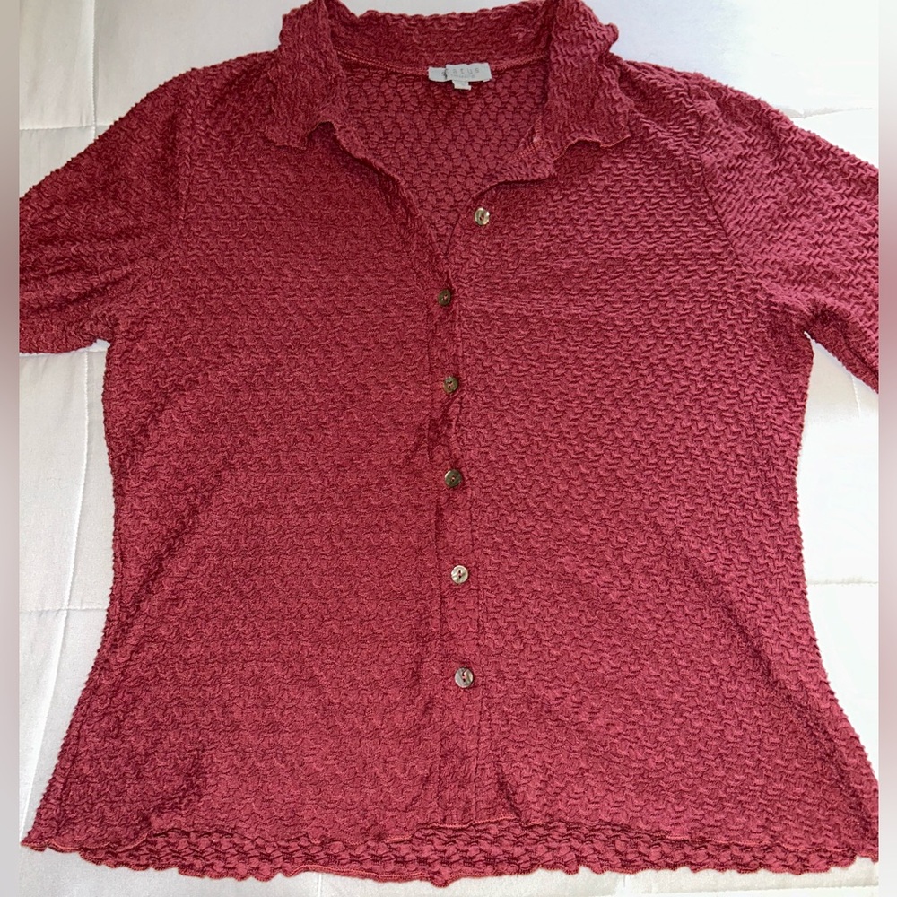 SALE! Status by Chenault Textured Button-Up Top